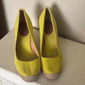 J. Crew Yellow Espadrille Wedges